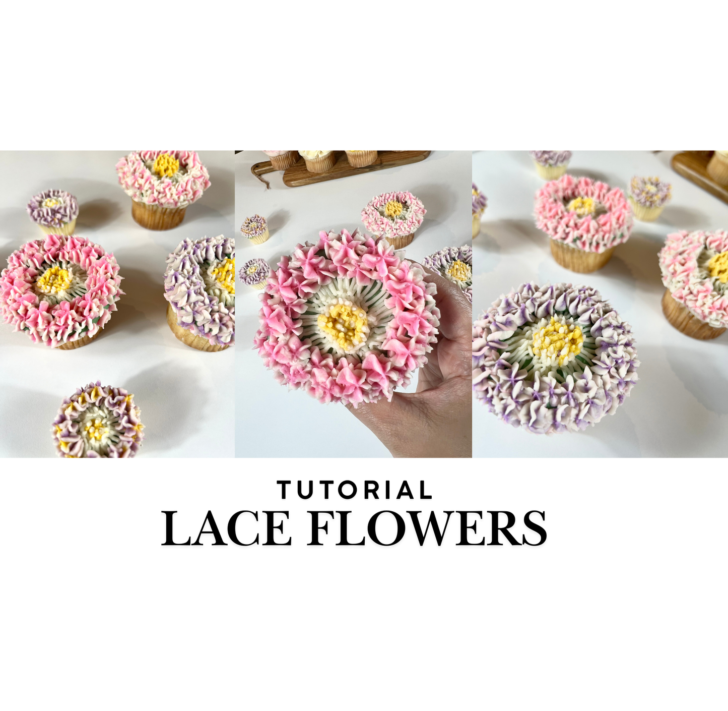 Lace Flowers Tutorial - How to Professionally Pipe Buttercream Florals - In-Depth Cupcake Bazaar Tutorials - Buttercream Flowers