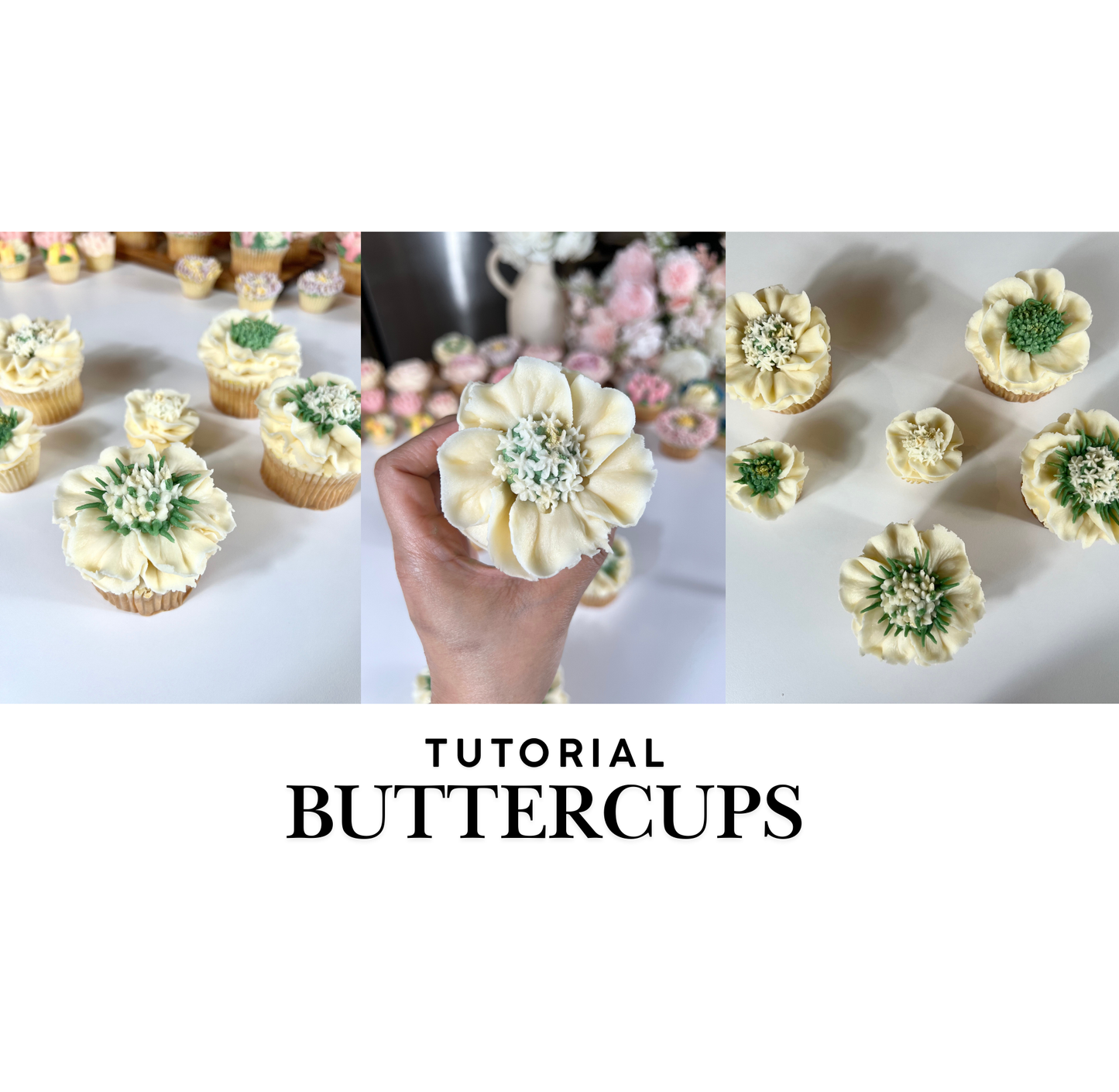 Buttercups Tutorial - How to Pipe Buttercups - In-Depth Cupcake Bazaar Tutorials - Buttercream Flowers