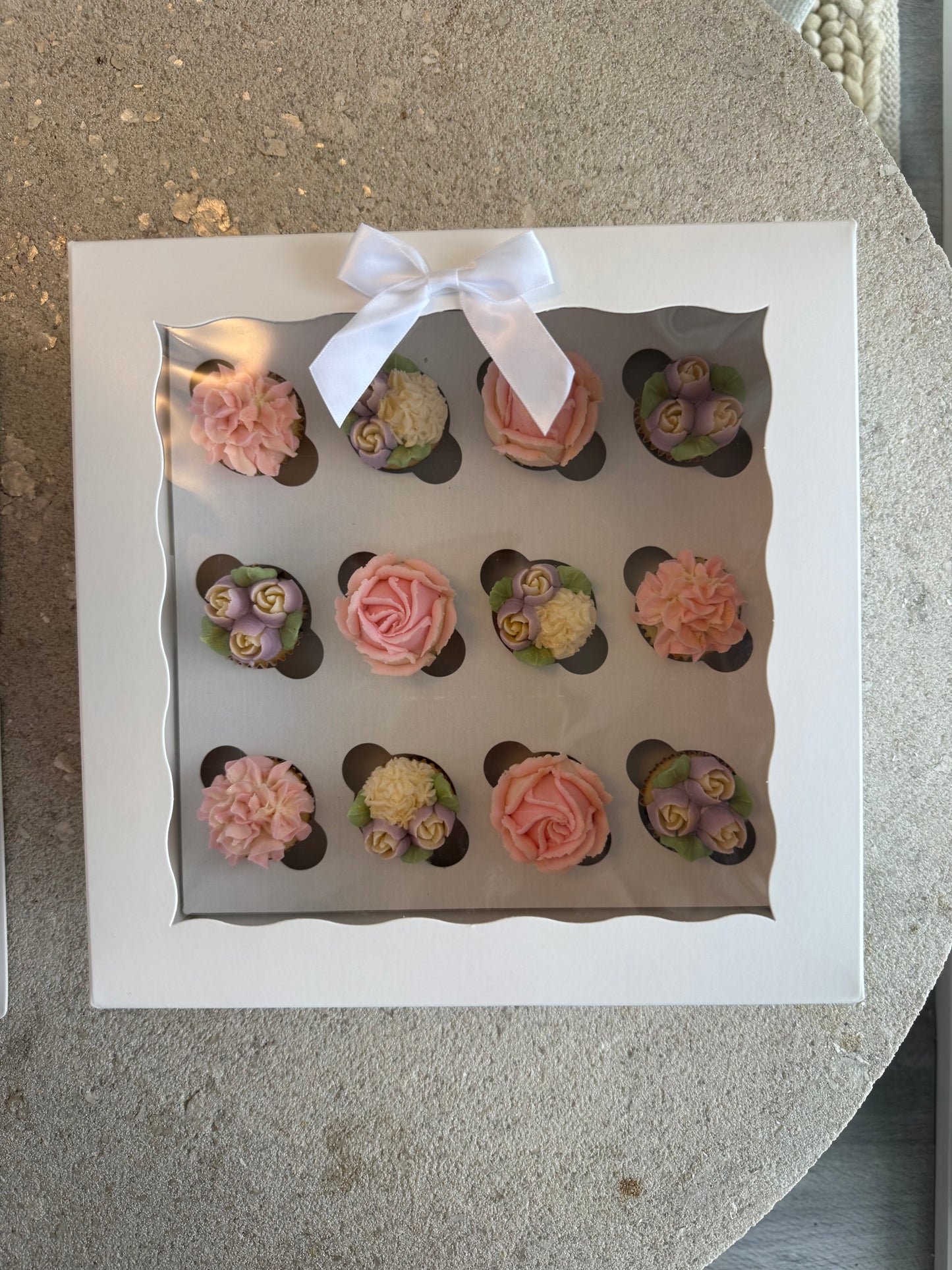 FAIRY - Box of Mini 12 Floral Cupcakes - Edible Florals - Classic Mini 12 - Edible Arrangements - Fresh and Delicate Cupcake Creations - Dessert