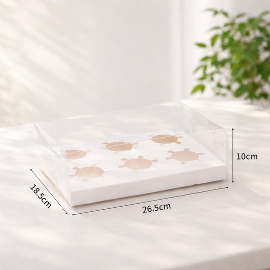 Luxury 6-Cupcake Clear Box - Set of 10