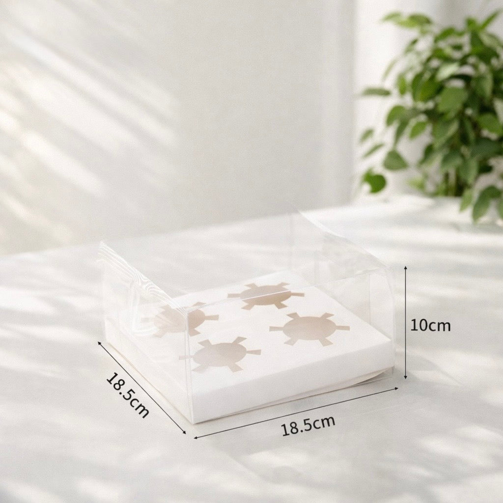 Luxury 4-Cupcake Clear Box - Set of 10