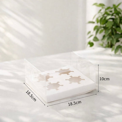 Luxury 4-Cupcake Clear Box - Set of 10