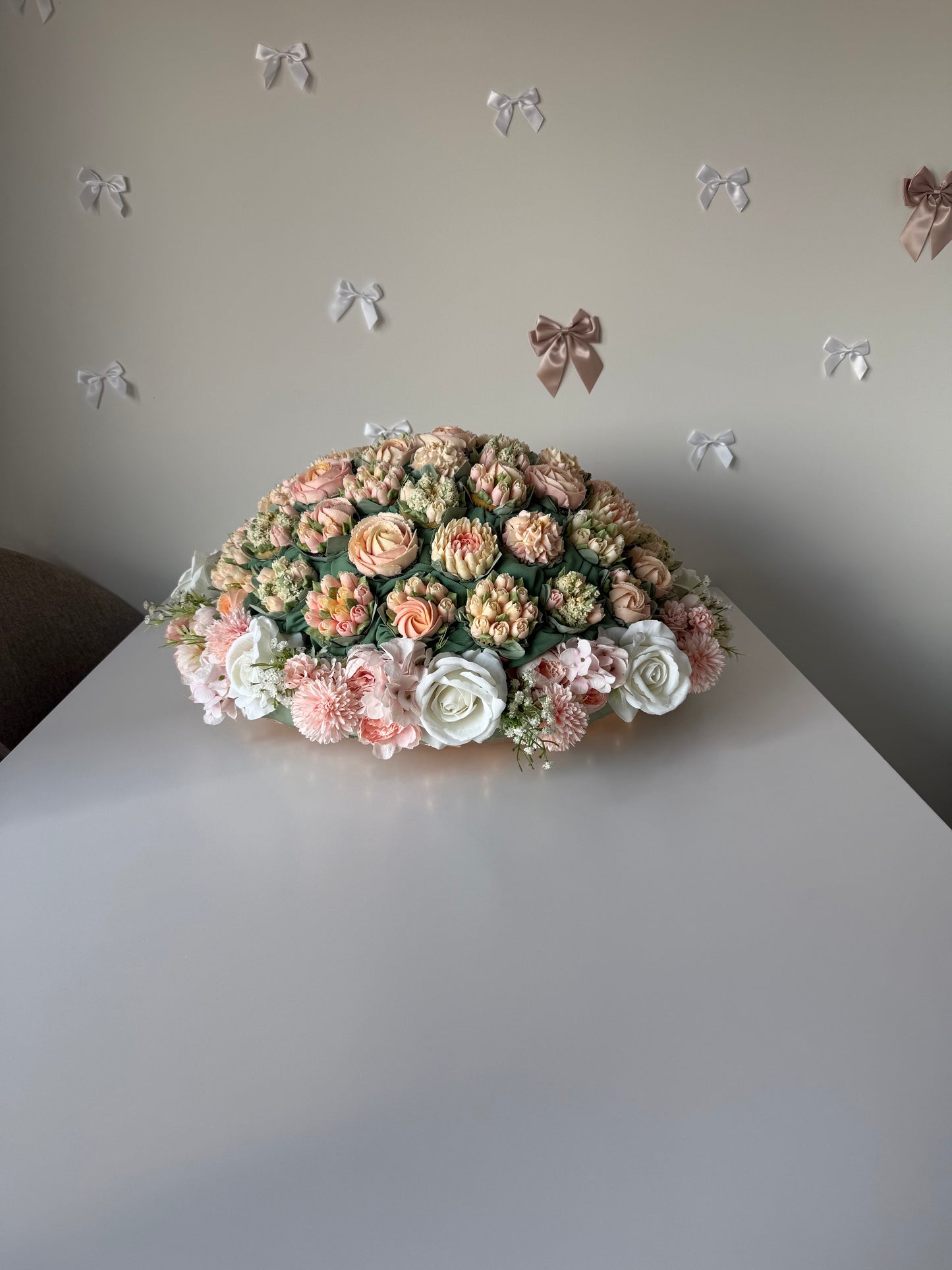 BABY BLUSH PINK - Levitating Bouquet Series - Edible Arrangements - Edible Floral Centrepieces - Cupcake Dome - Dessert