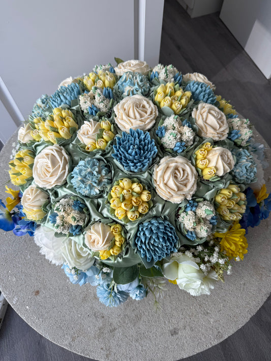 AMALFI COAST- Levitating Bouquet Series - Edible Arrangements - Edible Floral Centrepieces - Cupcake Dome - Dessert