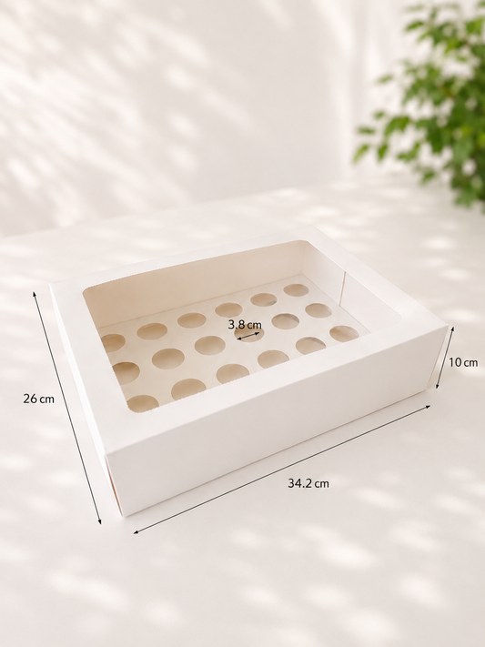 Luxury 24 Mini Window-Lid Cupcake Box - Pack of 10