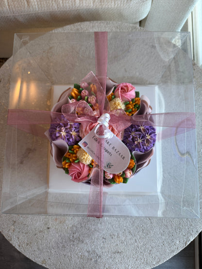 SOLEIL - Bouquet of 7 Floral Cupcakes - Edible Florals - Deluxe Bouquet - Edible Arrangements - Fresh and Delicate Cupcake Creations - Flowers in a Box - Dessert