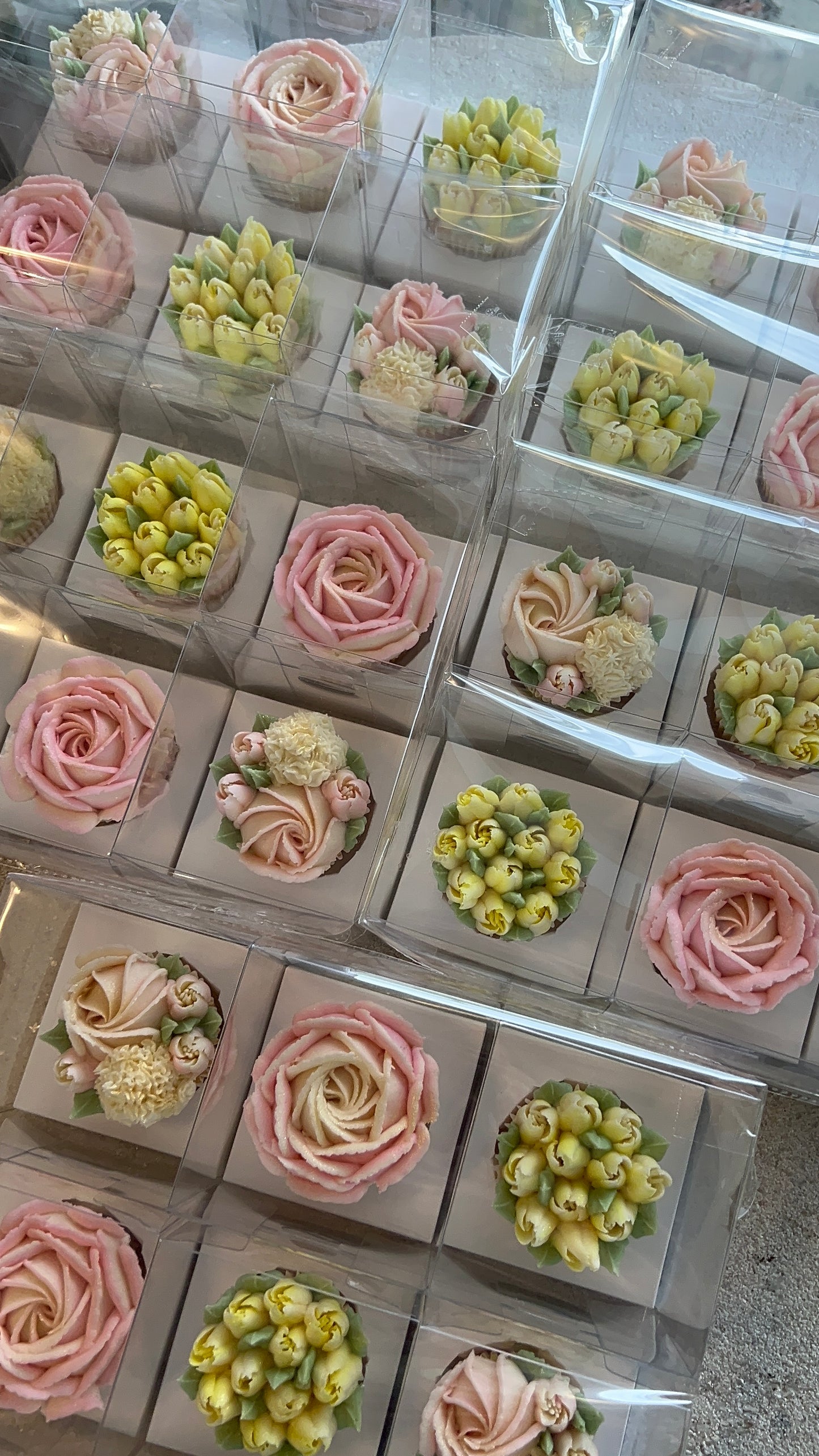 Individually Wrapped Floral Cupcakes - Edible Florals - Favour Boxes - Fresh and Delicate Cupcake Creations - Dessert