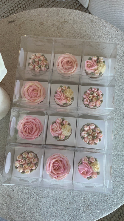 Individually Wrapped Floral Cupcakes - Edible Florals - Favour Boxes - Fresh and Delicate Cupcake Creations - Dessert