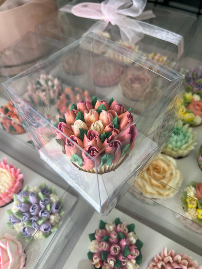 Individually Wrapped Floral Cupcakes - Edible Florals - Favour Boxes - Fresh and Delicate Cupcake Creations - Dessert