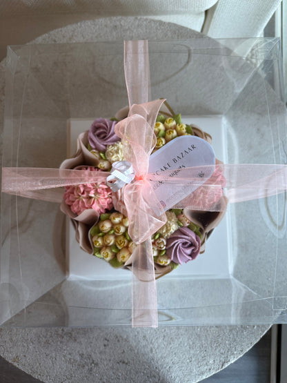 PRINCESS - Bouquet of 7 Floral Cupcakes - Edible Florals - Deluxe Bouquet - Edible Arrangements - Fresh and Delicate Cupcake Creations - Flowers in a Box - Dessert