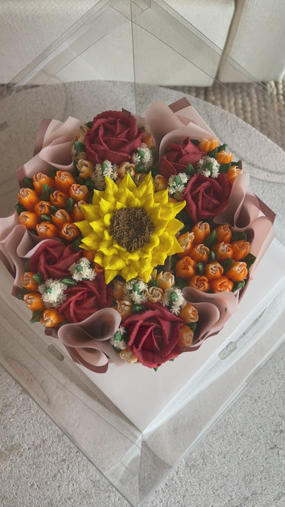 LIMITED EDITION - Bouquet of 7 Floral Cupcakes - Edible Florals - Deluxe Bouquet - Edible Arrangements - Fresh and Delicate Cupcake Creations - Flowers in a Box - Dessert